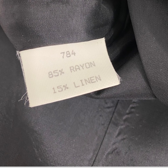 Vintage 80s 90s Chetta B Black Linen Blend Gold Embroidered Greek Key Dress - Picture 4 of 7